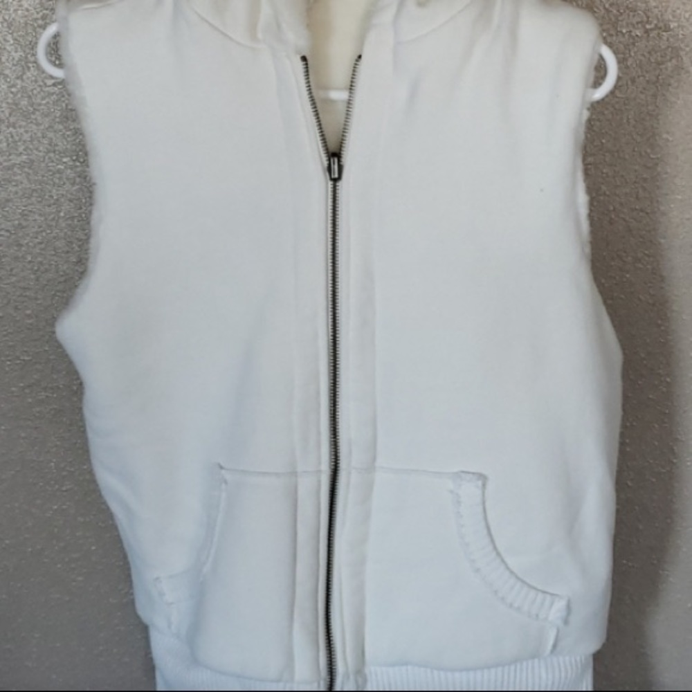 Super soft faux fur all white vest
